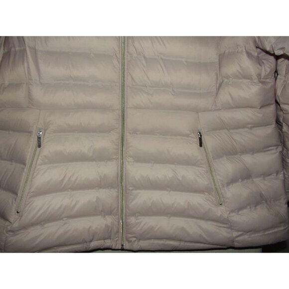 Time and Tru Puffer Jacket Womens 1X 16W 18W Solid Light Pink Zip Coat rem.hood - Picture 9 of 15